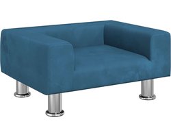 vidaXL Kinderbank Fluweel Blauw - Comfort voor Kids Kinderstoel - Kindermeubel - Kids Meubels - Speelhoek - Kinderkamervloer