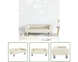 vidaXL Kinderbank - Fluweel - Crème - 70x45x26,5 cm Kinderstoel - Kindermeubel - Kids Bank - Speelhoek - Speelgoedkast