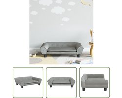 vidaXL Kinderbank fluweel lichtgrijs 70x45x26 cm Kinderbank - Kidsmeubel - Kinderzitplaats - Speelhoek - Grijs Meubilair