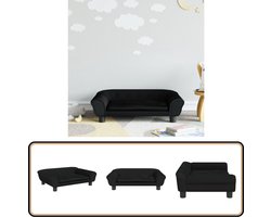 vidaXL Kinderbank - Fluweel Zwart - 70x45x26 cm Kinderstoel - Kindermeubilair - Kids Meubels - Speelgoed Kamer - Kinderkamervloer