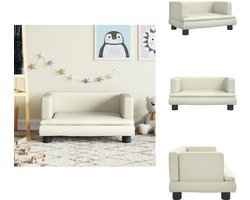 vidaXL Kinderbank - Kinderbanken - Kinder Bank - Kinderbankje - Kinderbank 60x40x30 cm kunstleer crèmekleurig