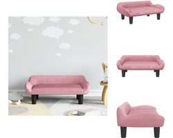 vidaXL Kinderbank - Kinderbanken - Kinder Bank - Kinderbankje - Kinderbank 70x40x24 cm fluweel roze