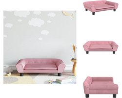 vidaXL Kinderbank - Kinderbanken - Kinder Bank - Kinderbankje - Kinderbank 70x45x26 cm fluweel roze
