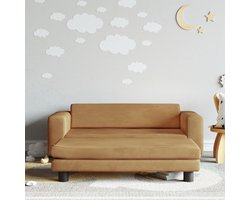 vidaXL Kinderbank met voetensteun 100x50x30 cm fluweel bruin