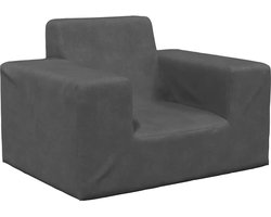 vidaXL - Kinderbank - zacht - pluche - antraciet