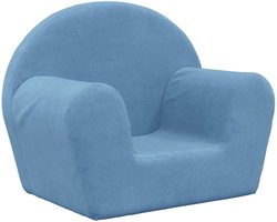vidaXL - Kinderbank - zacht - pluche - blauw