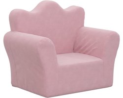vidaXL - Kinderbank - zacht - pluche - roze