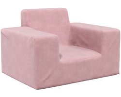 vidaXL - Kinderbank - zacht - pluche - roze