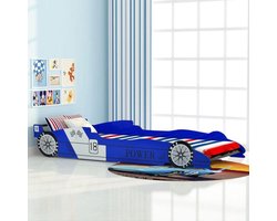 vidaXL - Kinderbed - raceauto - blauw - 90x200 - cm