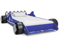 vidaXL - Kinderbed - raceauto - blauw - 90x200 - cm