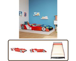 vidaXL Kinderbed Raceauto - Rood - 90x200 cm Kinderbed - Race Auto Bed - Kids Bed - Race Wagen Bed - Kinderkamer Decoratie