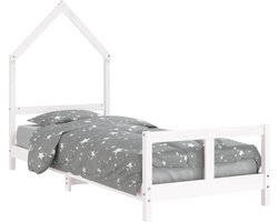 vidaXL - Kinderbedframe - 80x200 - cm - massief - grenenhout - wit