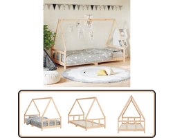 vidaXL Kinderbedframe - 90x190 cm - Grenenhout Kinderbed - Houten Bed - Kinderkamer Decoratie - Grenenhouthout Meubilair - Kids Bedroom Furniture