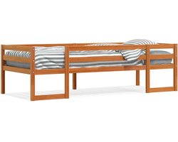 vidaXL - Kinderbedframe - massief - grenenhout - wasbruin - 75x190 - cm