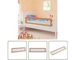 vidaXL Kinderbeveiliging - Kinderbed Hekjes - Bedhekje peuter 150x42 cm polyester taupe - Bedhekje Taupes - Bedhekje Stoffen - Bedhekje 150x42cm