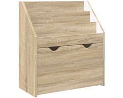 vidaXL - Kinderboekenplank - Sonoma - Eik - 60 - x - 29,5 - x - 69 - cm - Bewerkt - hout
