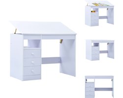 vidaXL Kinderbureau - Kinderbureaus - Studiebureau - Studiebureaus - Kindertekentafel/-bureau kantelbaar wit