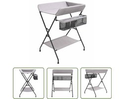 vidaXL Kinderkamer - Verschoontafel - Verschoontafel ijzer lichtgrijs - Babykamer - Luierverandtafel - Babyproducten