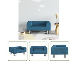 vidaXL Kindermeubel - Kinderstoel - Kinderbank 50x40x26,5 cm fluweel blauw - Kids Meubels - Speelhoek - Kinderkamervloer