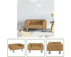 vidaXL Kindermeubel - Kinderstoel - Kinderbank 50x40x26,5 cm fluweel bruin - Kinderbank - Speelhoek - Kids Meubels
