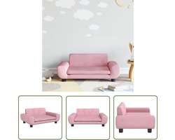 vidaXL Kindermeubel - Kinderstoel - Kinderbank 70x45x33 cm fluweel roze - Kids Meubels - Speelhoek - Kinderkamervloer