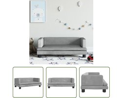 vidaXL Kindermeubel - Kinderstoel - Kinderbank 80x45x30 cm fluweel lichtgrijs - Kids Stoel - Miniban - Kinderzitplaats