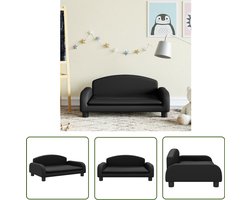 vidaXL Kindermeubilair - Kinderbank - Kinderbank 70x45x30 cm kunstleer zwart - Kidsstoel - Stoel Voor Kinderen - Leren Kinderbank