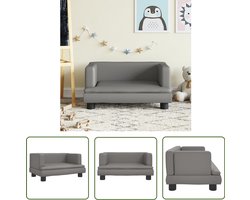 vidaXL Kindermeubilair - Kinderstoel - Kinderbank 60x40x30 cm kunstleer grijs - Kids Meubels - Grijze Kinderbank - Stoere Kinderbank