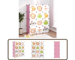 vidaXL Kinderopbergmeubel - 12 vakken - Roze Kinderopbergkast - Opbergkast Kids - Plastic Opbergkast - Roze Opbergkast - Kinderkamers Decoratie