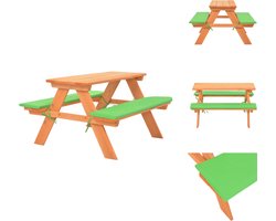 vidaXL Kinderpicknicktafel - Kinderpicknicktafels - Picknicktafel - Picknicktafels - Kinderpicknicktafel met banken 89x79x50 cm massief vurenhout