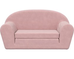 vidaXL Kinderslaapbank 2-zits zacht pluche roze