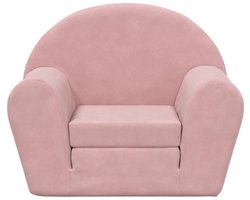 vidaXL Kinderslaapbank zacht pluche roze