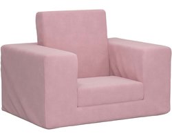 vidaXL - Kinderslaapbank - zacht - pluche - roze