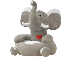 vidaXL - Kinderstoel - olifant - pluche - grijs