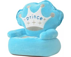 vidaXL - Kinderstoel - prins - pluche - blauw