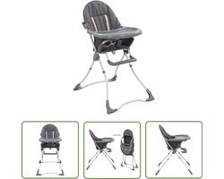 vidaXL Kinderstoelen - Kinderstoel - Kinderstoel hoog grijs en wit - Babystoel - Eetkamerstoel - Inklapbare Kinderstoel