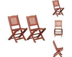 vidaXL Kinderstoelen Massief Hout - Set van 2 Kinderstoelen - Buitensthoelen - Eucalyptus Hout - Speelgoedtafel - Tuinset