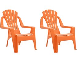 vidaXL - Kindertuinstoelen - 2 - st - hout-look - 37x34x44 - cm - polypropeen - oranje