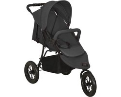 vidaXL - Kinderwagen - staal - antracietkleurig