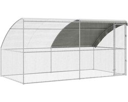 vidaXL - Kippenhok - 2 - pcs - Zilver - 400 - x - 200 - x - 200 - cm - Staal - en - PE