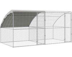 vidaXL - Kippenhok - 2 - pcs - Zilver - 400 - x - 200 - x - 200 - cm - Staal - en - PE