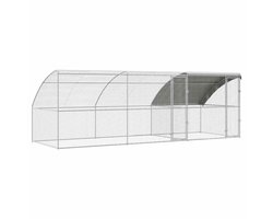 vidaXL - Kippenhok - 3 - pcs - Zilver - 600 - x - 200 - x - 200 - cm - Staal - en - PE