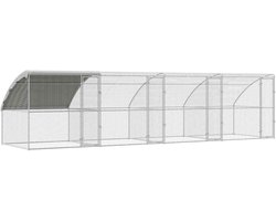 vidaXL - Kippenhok - 4 - pcs - Zilver - 800 - x - 200 - x - 200 - cm - Staal - en - PE