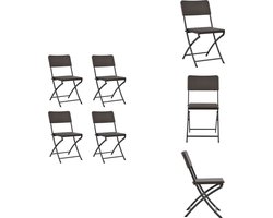 vidaXL Klapstoel - Klapstoelen - Inklapbare Stoel - Inklapbare Stoelen - Tuinstoelen inklapbaar 4 st HDPE en staal bruin