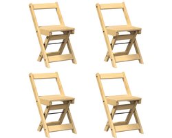 vidaXL - Klapstoelen - 4 - stuks - "Corona" - Waxbruin - Massief - Grenenhout