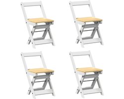 vidaXL - Klapstoelen - 4 - stuks - "Corona" - Wit - Massief - Grenenhout