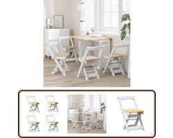 vidaXL Klapstoelen - Massief Grenenhout - Set van 4 Eetkamerstoel - Eetkamerstoelen - Eetstoel - Stoel