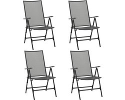 vidaXL - Klapstoelen - mesh - 4 - st - staal - antraciet