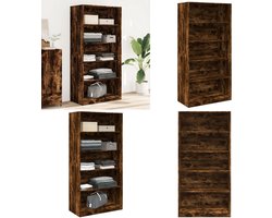 vidaXL Kledingkast 100x50x200 cm bewerkt hout gerookt eikenkleurig - Kledingkast - Kledingkasten - Klerenkast - Garderobekast