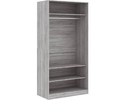 vidaXL - Kledingkast - 100x50x200 - cm - bewerkt - hout - grijs - sonoma - eikenkleur